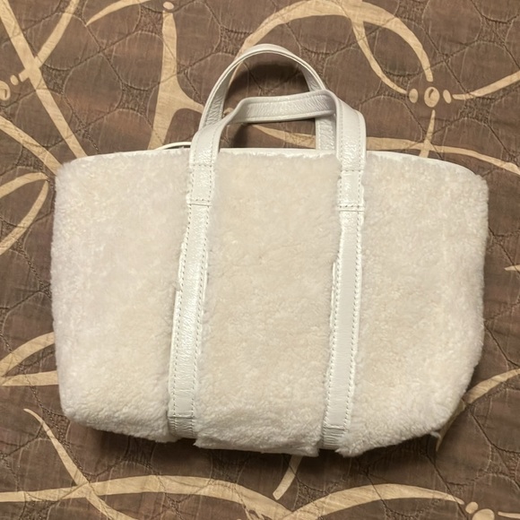 Balenciaga Handbags - Brand new, never used Balenciaga Barbes E - W small shearling tote in white
